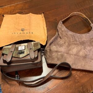Islander Brown and Tan Women's Satchel Set